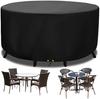 Funshot Round Patio Furniture Cover 420D Oxford Waterproof UV Resistant Outdoor Table Cover Ø160x70cm