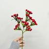 Artificial Floral Arrangement: Red Persimmon & Winterberry for Living Room or New Year Décor
