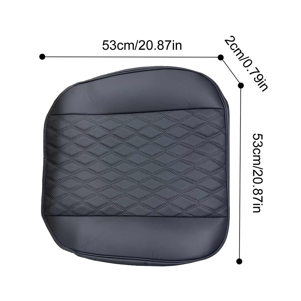 PU Leather Car Seat Cover, Anti Slip Front Seat Protector, Universal Fit Quilted Thick Cushion with Storage Pocket,