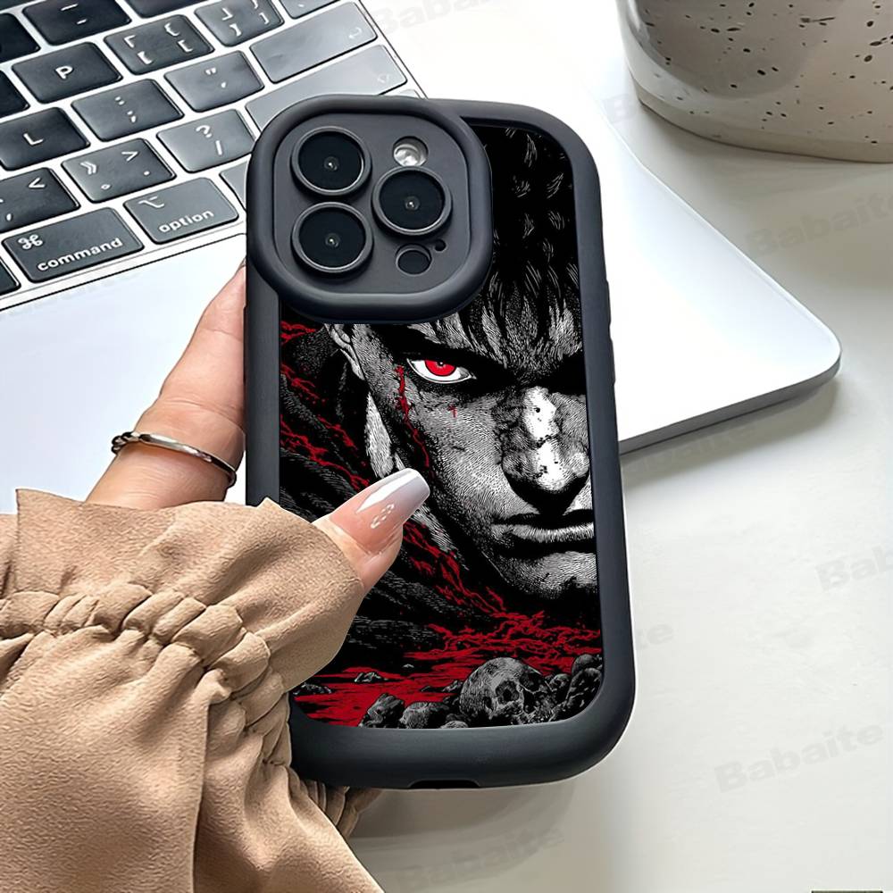 

Berserk Guts Hot Anime Silicone Soft Phone Case For IPhone 17 16 15 14 Plus 13 12 Mini 11 Black Cover iPhone 15
