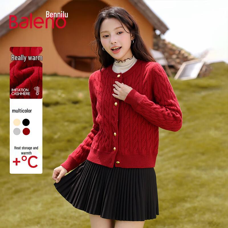 Baleno Women's Cable Knit Cardigan Sweater