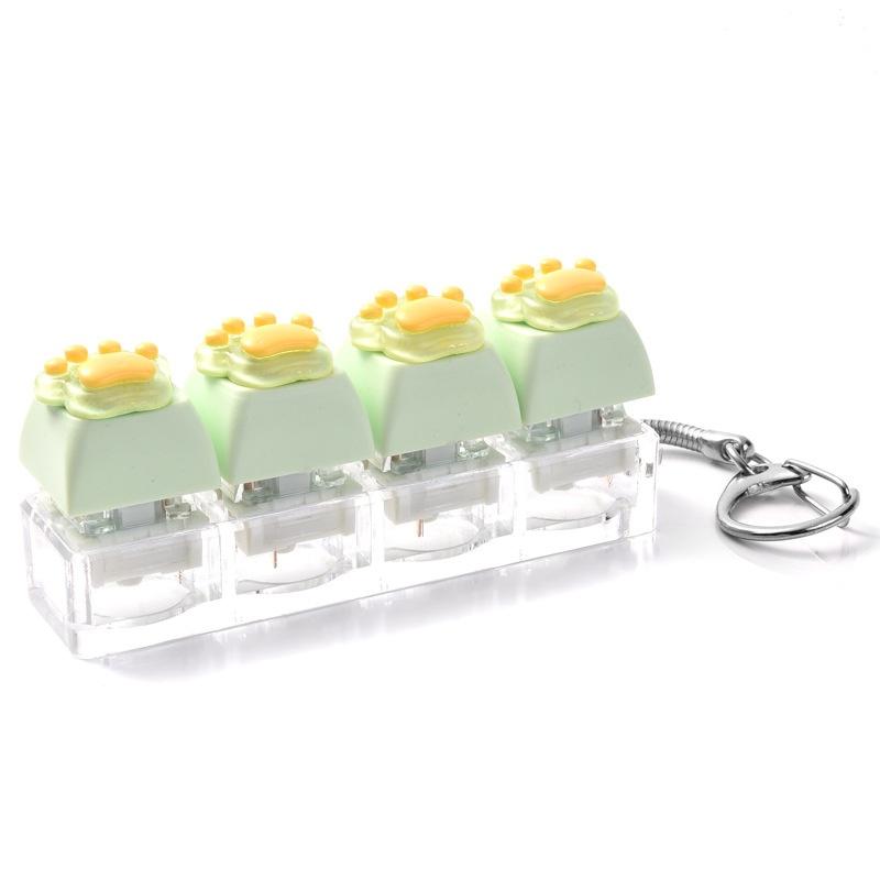 Adorable Cat Paw Stress Relief Keychain Soft Press Sensory Fidget Toy Portable for Office Worker Commute Anxiety Relief