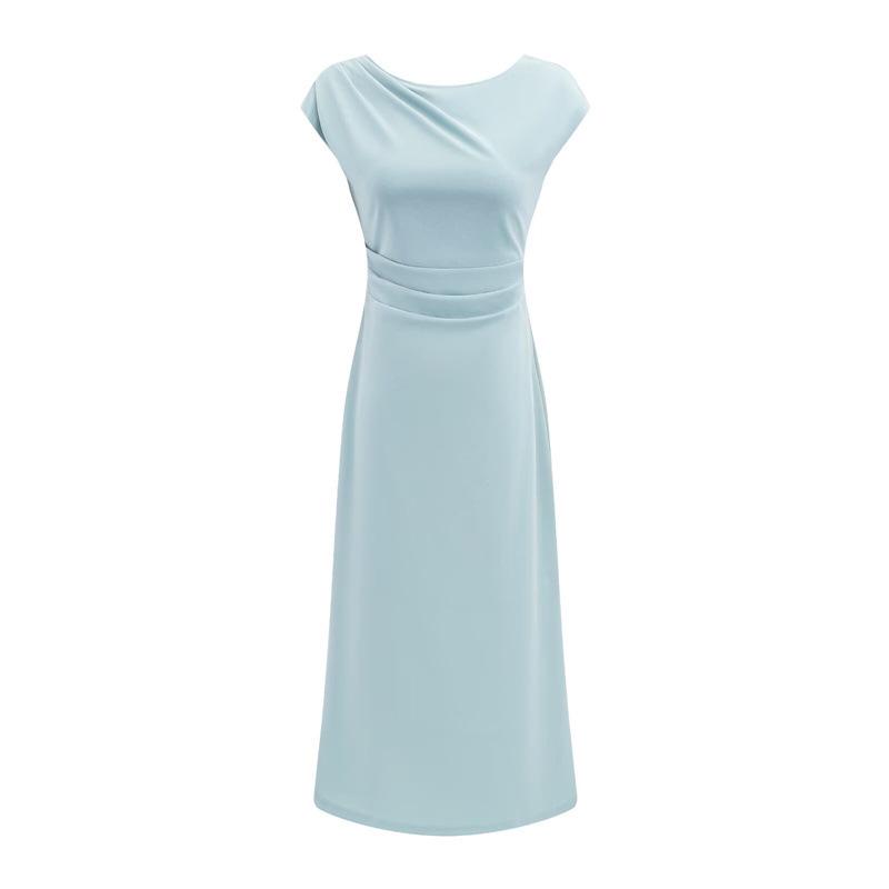 Elegant Waist-Cinched Sleeveless Dress: Stylish, Slimming, and Chic Long Skirt for Women