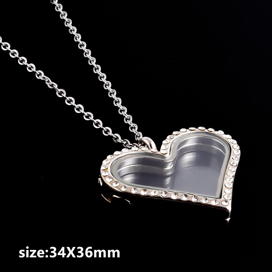 1pcs Alloy Pendant Magnet Locket Necklace Water Droplet Rectangle Heart Necklaces For Women Men DIY Photo Stainless Steel Chains