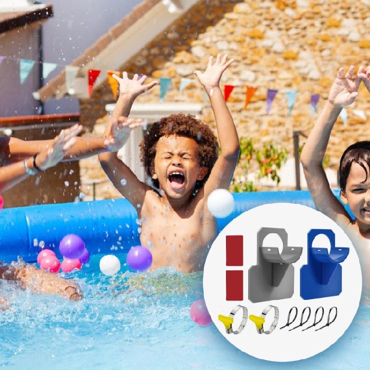 Swimming Pool Pipe Holder Pool Hoses for Above Ground Pool, Pool Hose Support with Tape, Cable Tie & Steel Hose Clamps