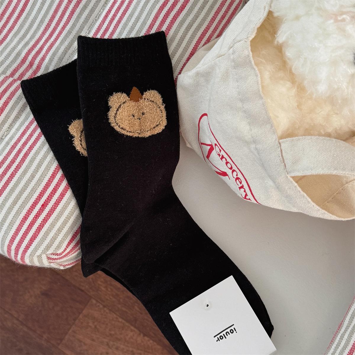 

Мультяшные Милые Носки Женские Хлопковые Вязаные Дышащие Японские Кавайные Носки Осень Зима Мода Харадзюку Ретро Носки Средней Длины