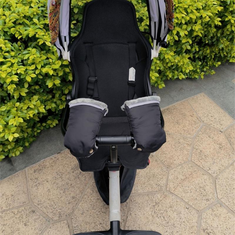 Baby Stroller Gloves Thick Fleece Lining Hand Warmer Infant Cart Mittens Winter Warm Hand Muffs for Outdoor Activities