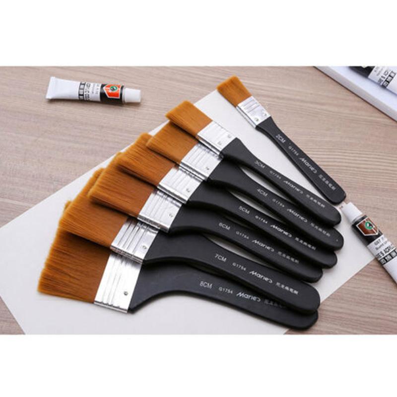 1 Stück Nylon Flache Haarbürste Öl Wandmalerei Künstler Haarpinsel Aquarell Kunst Set