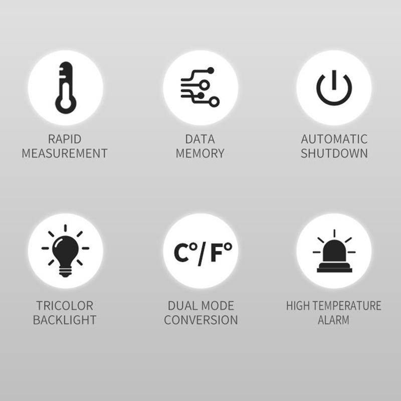 Non-Contact Digital Infrared Portable Multifunctional Handheld Pyrometer Lcd Display Screen Easy To Use