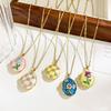 Opening and Closing Lid Photo Locket Pendant Necklace Titanium Steel Glazed Flower Choker  Girl