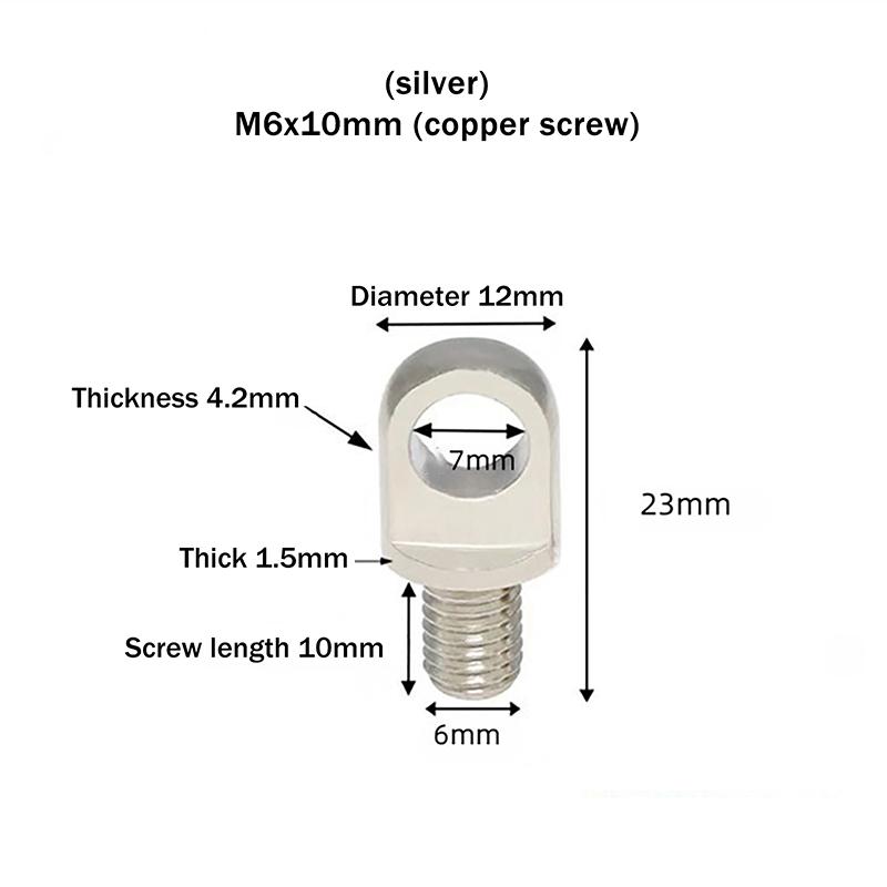 3Pcs Brass Stud Nuts & Eye Bolts With Hole M3/M4/M5/M6/M8/M10 Copper Lifting Eye Screws Set Hardware Accessories