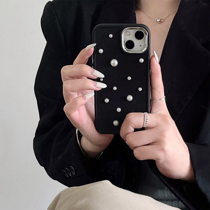For IPhone17promax Silicone Phone Case for Apple 14 Pearl 13 Light Luxury Ins Style Solid Color 15 Soft Case