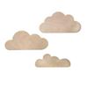 Large Wooden Clouds, 3-piece Set. Boho Deco Wooden Cloud Decoration.