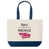 Tote Bag - PLANETEE - Thank You Awesome Walker - Blue Background - Cotton 40x45 Cm - Large Size