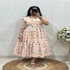 Vibrant Floral & Block-Printed Cotton Puff-Sleeve Tiered Midi Dresses