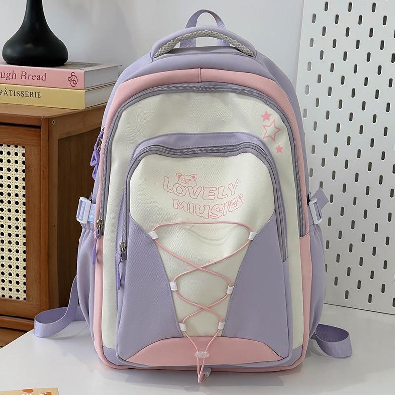 Children's Schoolbags, Primary School Students, Girls, Junior High School Students, High-value Color Matching Backpacks, Fashionable Backpacks