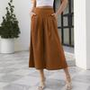 Female Summer Pants for Women Cotton Linen Plus Size Wide Leg Pants Solid Elegant Loose OL Young Fashion Daily Elastic Pant
