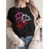 European Size Women'S Casual Sports T-Shirt | Crew Neck, High Stretch Fabric, Valentine'S Day Heart Design, Perfect for All Seasons and Date Outfits