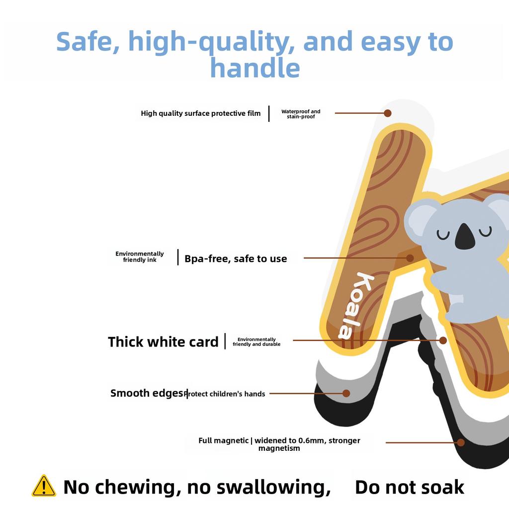 52 Original Letters Cartoon Cute Animals Children's Early Education Educational Toys Soft Magnetic Stickers