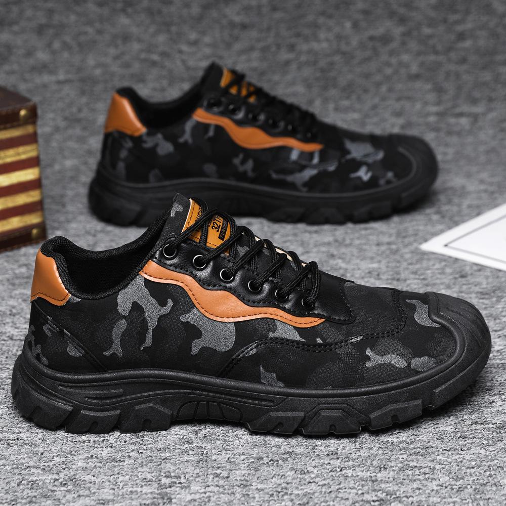 

Oulylan Fashion Camouflage Canvas Footwear Casual Thick-soled Lace Up Sneakers Classic Breathable Hiking Shoes For Men 44