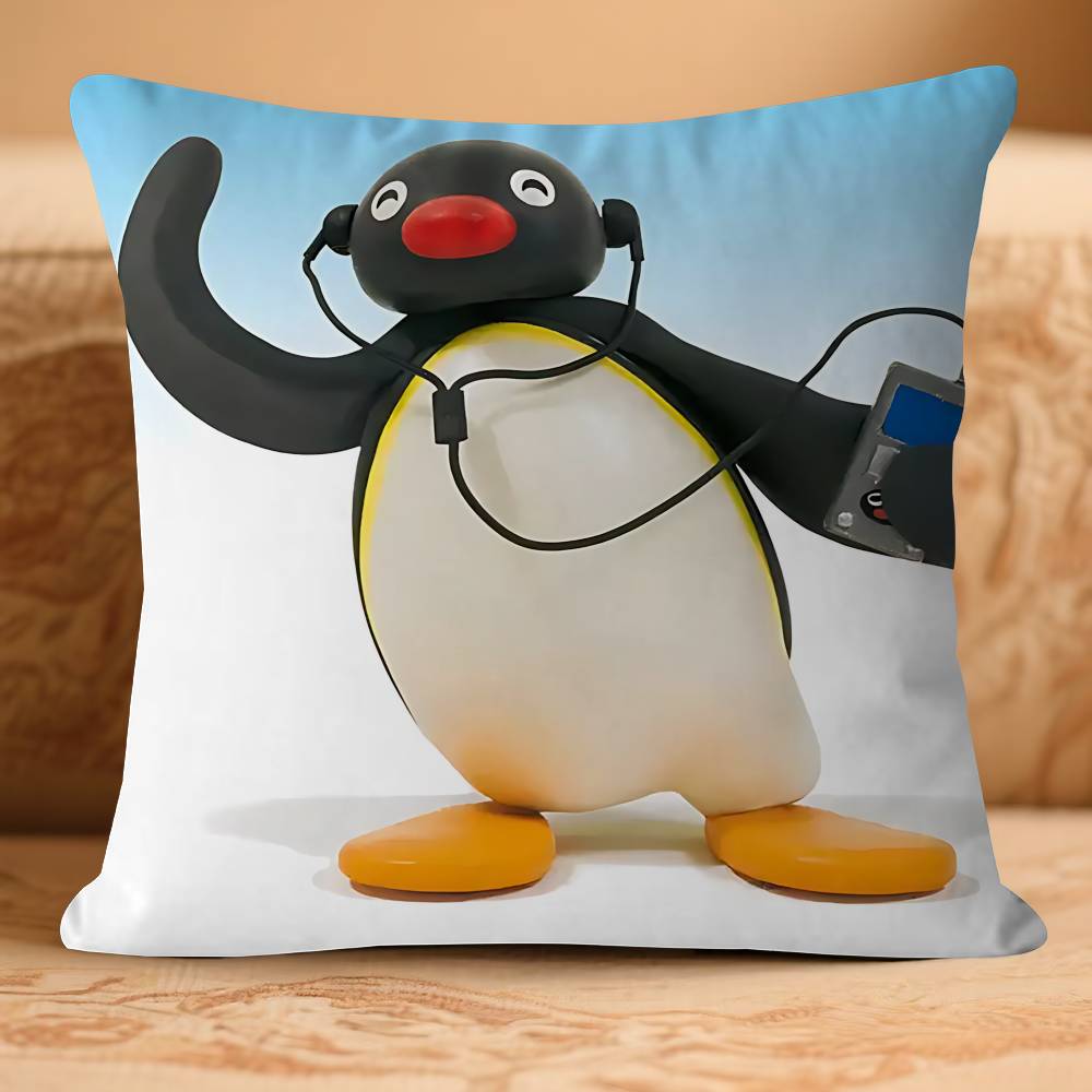 Cute P-Pin-guS Cartoon Pillow Case Removable Washable Cushion Cover – All-Season Soft Linen