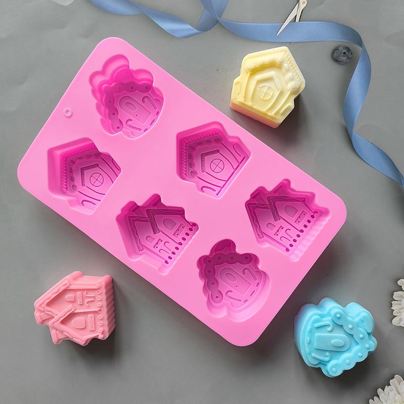 Lebkuchenhaus Backen Silikonform Weihnachten Kerze Seife Herstellungszubehör Kuchen Dekorationswerkzeug Aromatherapie Wachsmelts Küche