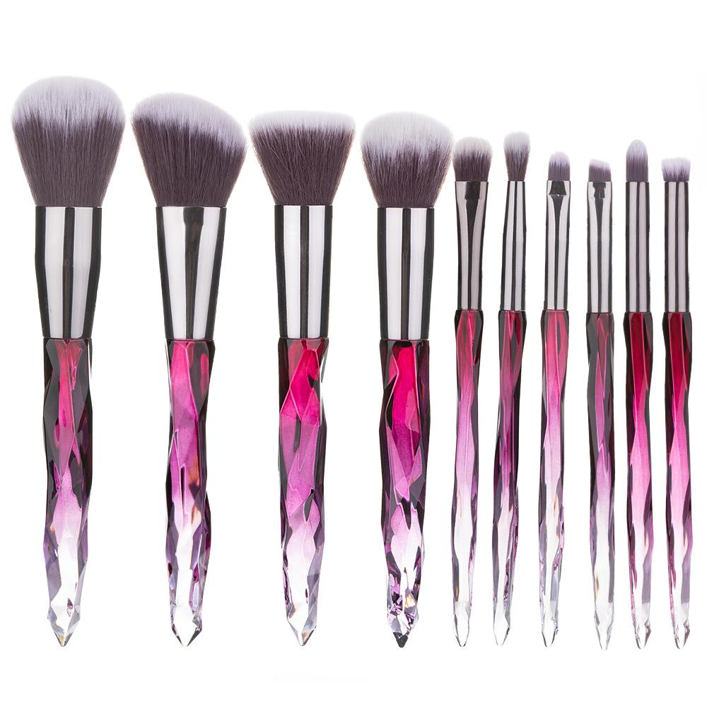 New 5 Makeup Brushes Set Colorful Diamond Transparent Makeup Brush Set Crystal Handle Beauty Makeup Tool