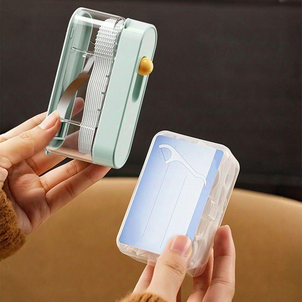 Press-on Automatic Pop Dental Floss Box Dustproof Mini Teeth Stick Case Oral Cleaning Tools