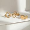 Hip-Hop Stainless Steel Circular Threaded Ring Set for Women Personality Irregular Metal Lava Line Index Finger Rings Jewelry