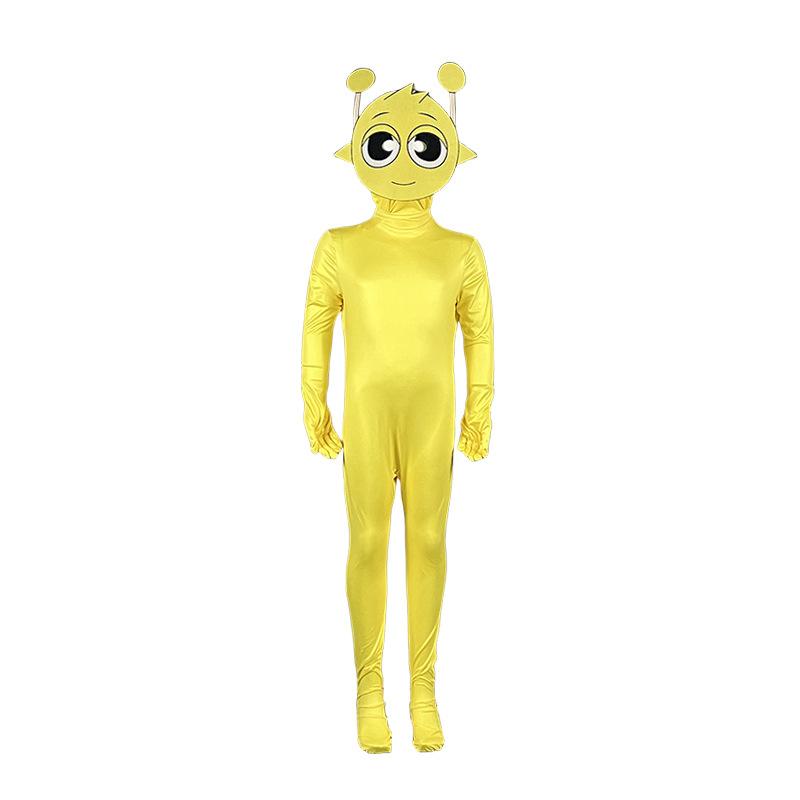 Halloween Kinder-Einteiler Kostüm Rhythmusbox spielende Strumpfhose Regenbogen Performance Kostüm