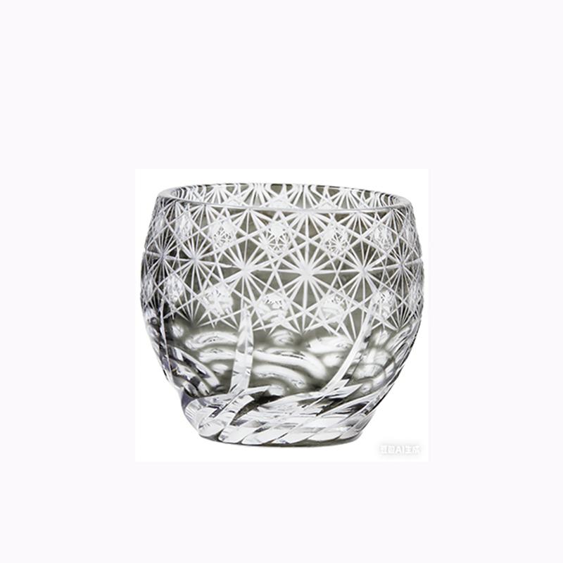 60Ml Japanese Edo Kiriko Hand Cut Glass Cup, Hand Carved Colored Crystal S Glass, Mini Sake Whiskey Tumbler For Home Bar Gift