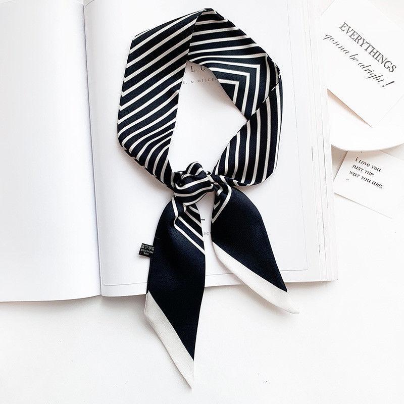 small silk scarf simple stripe women's for Women, Aesthetic Hairband , Daily Party Holiday Gift Trendy