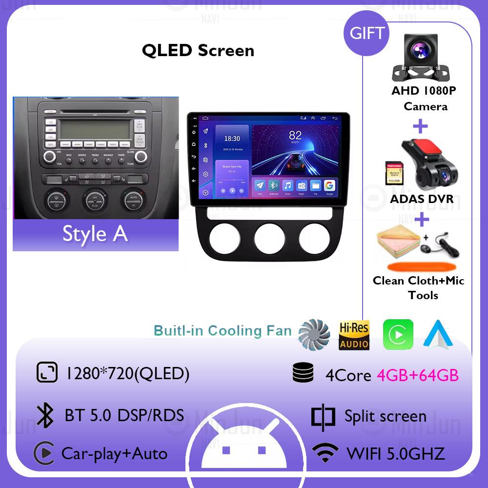 2K Screen Android 14 Car GPS Radio Multimedia For Volkswagen Jetta 5 2005 - 2010 Car Radio Multimedia Video Player Navigation