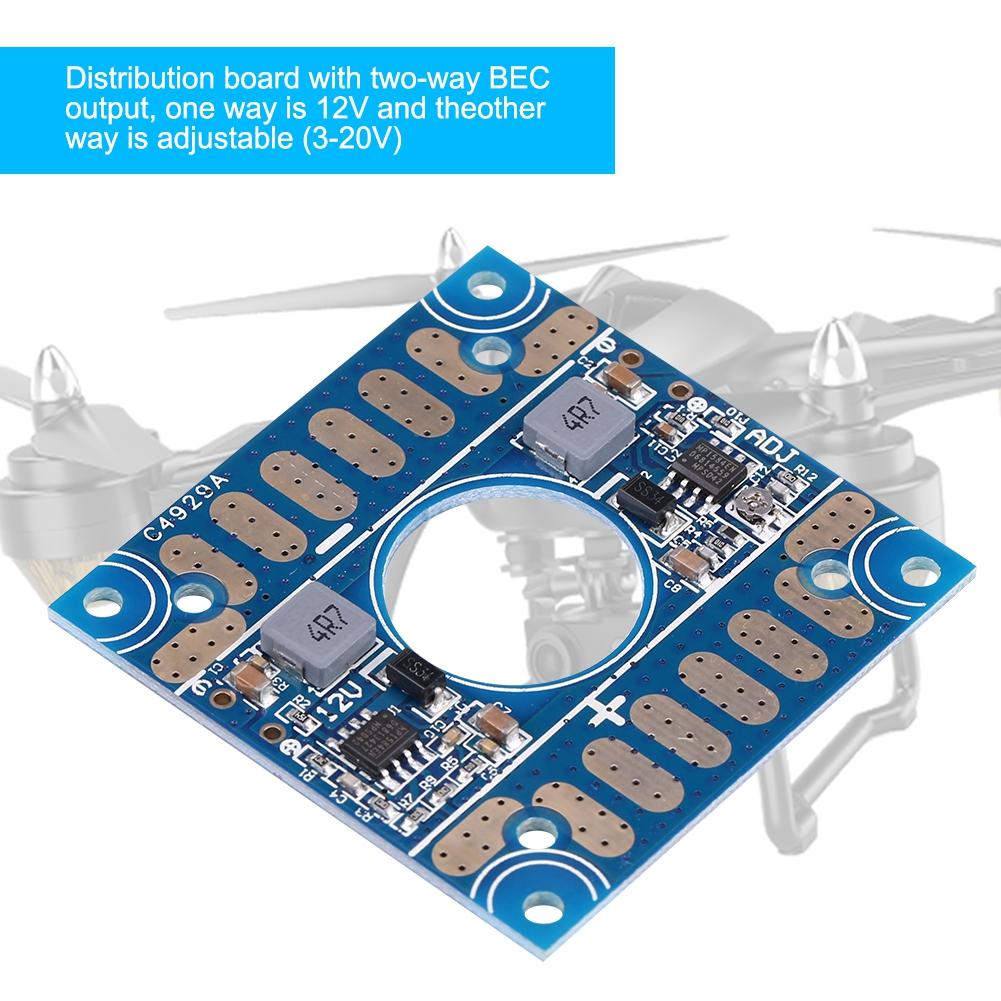 FPV Drone Accessory 5V 12V Adjustable Voltage BEC Output ESC Power Distribution Board PDB