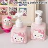Sanrio Cute Empty Bottle Anime Hello Kitty Large Capacity Bottle Refillable Lotion Hand Soap Bottle Shampoo Shower Gel Bottle