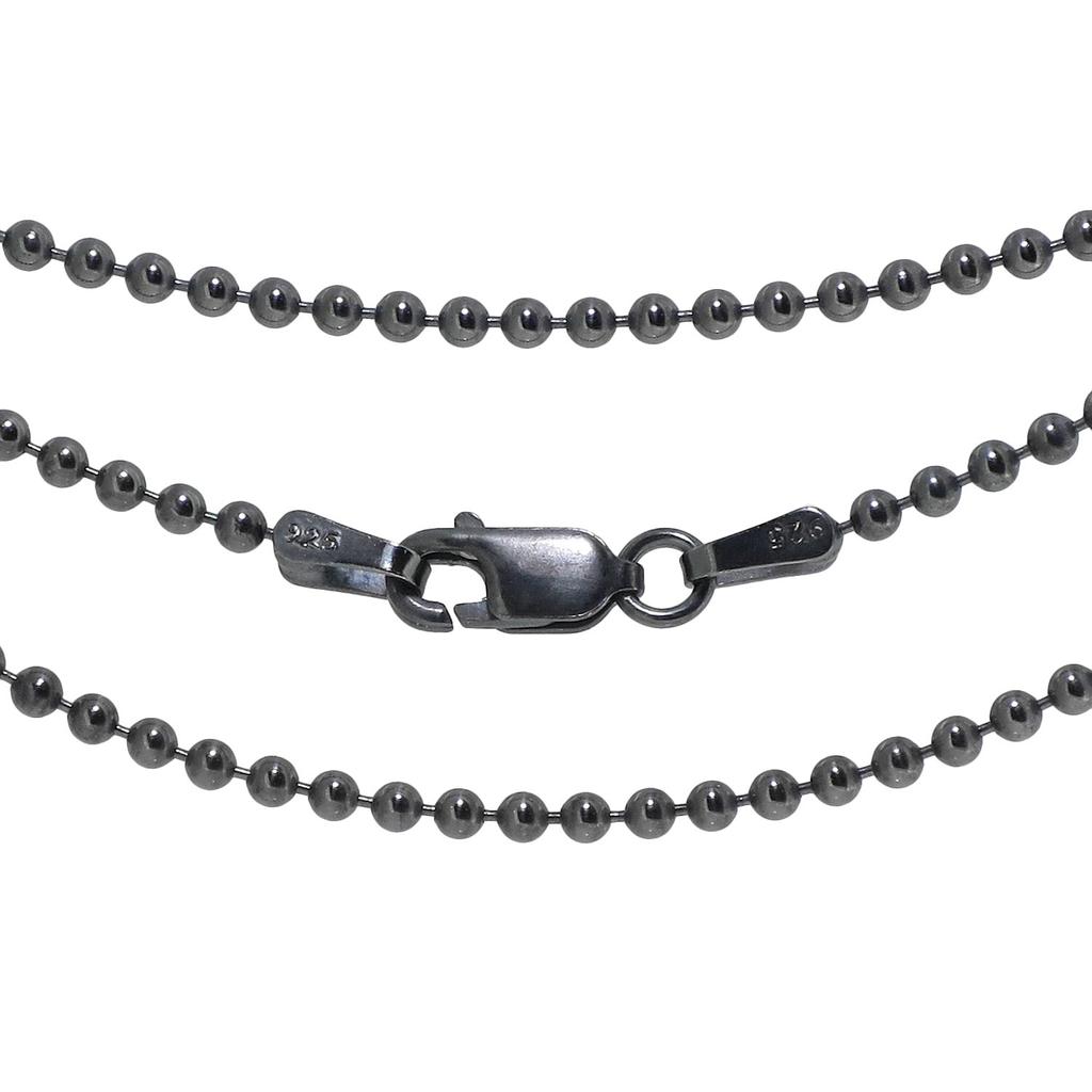 Chaîne à billes Gin no Ibushi Longueur Diamètre Collier en argent foncé 925 Chaîne Collier Chaîne SV Chaîne uniquement [Shinjuku Kura] 45-60 cm (45cm) Environ. 2.0mm