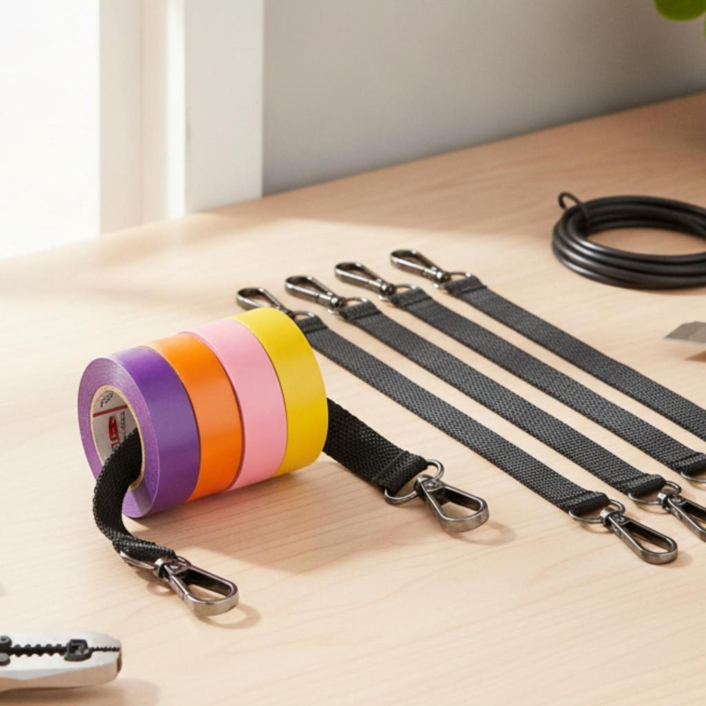 2 Pack Cord Organizer Heavy Duty Tape Holder with Metal Swivel Hooks for Tool Belts Bags Pegboards