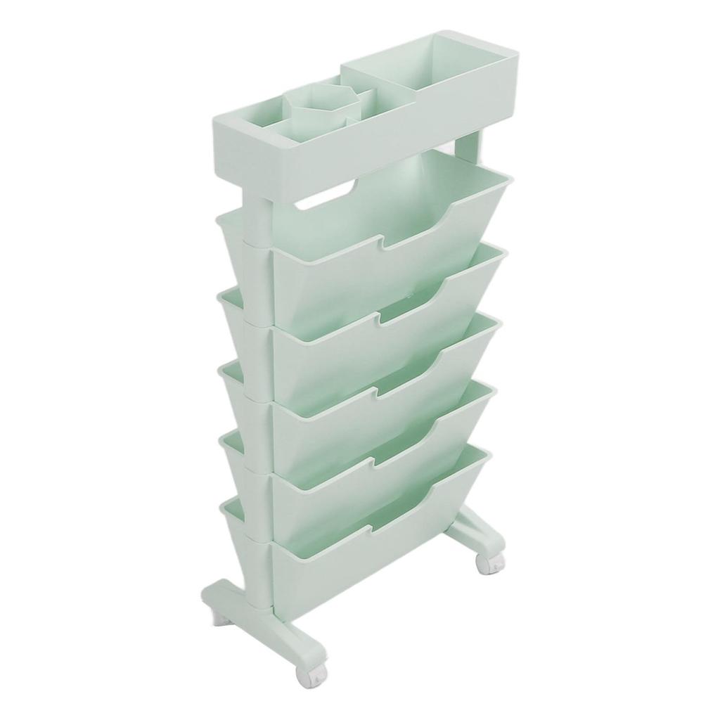 5 Tier Book Rack Multifunctional Removable Bookcase Multilayer Storage Rack for Dormitory Classroom