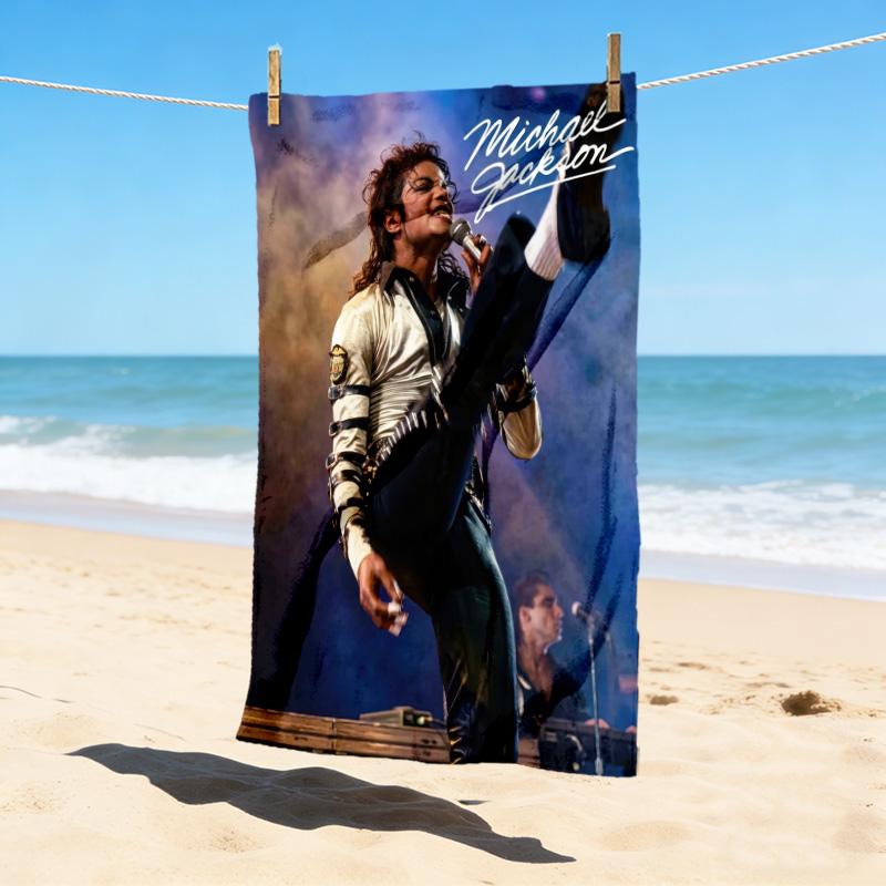 Michael Jackson Performance Stilvolles Digitaldruck Strandtuch Schnelltrocknend Saugfähige Decke für Strand Pool Fitnessstudio Reisen