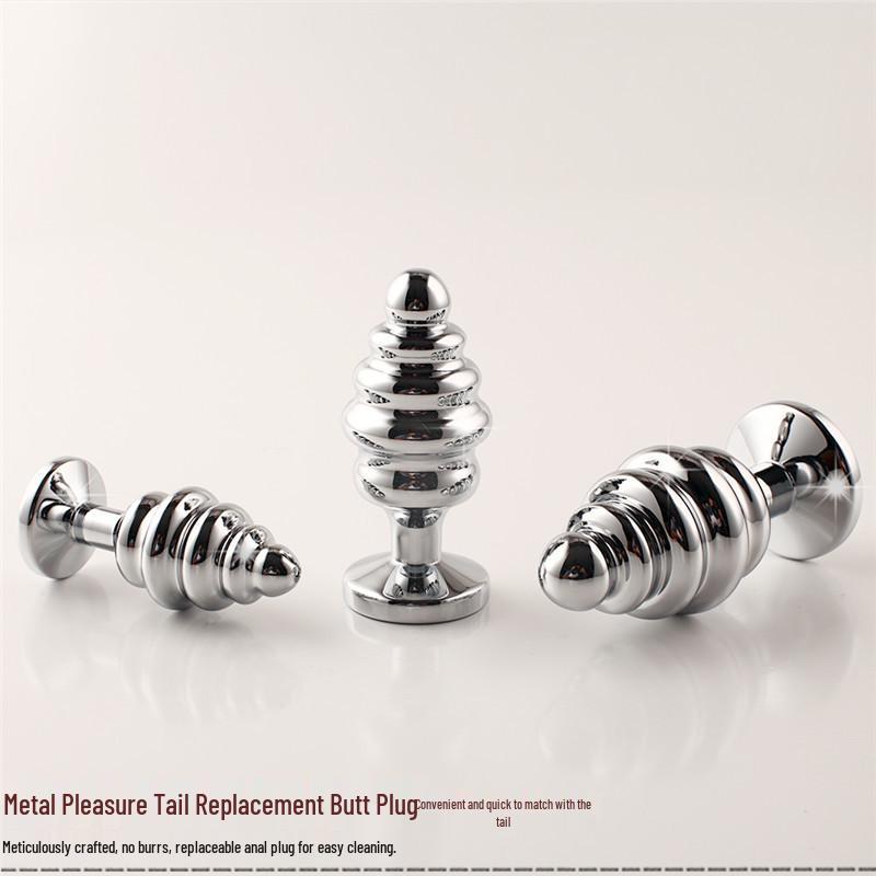 Detachable Faux Fur Tail Butt Plug with Screw-In Installation - Available In Large, Medium, Small Sizes