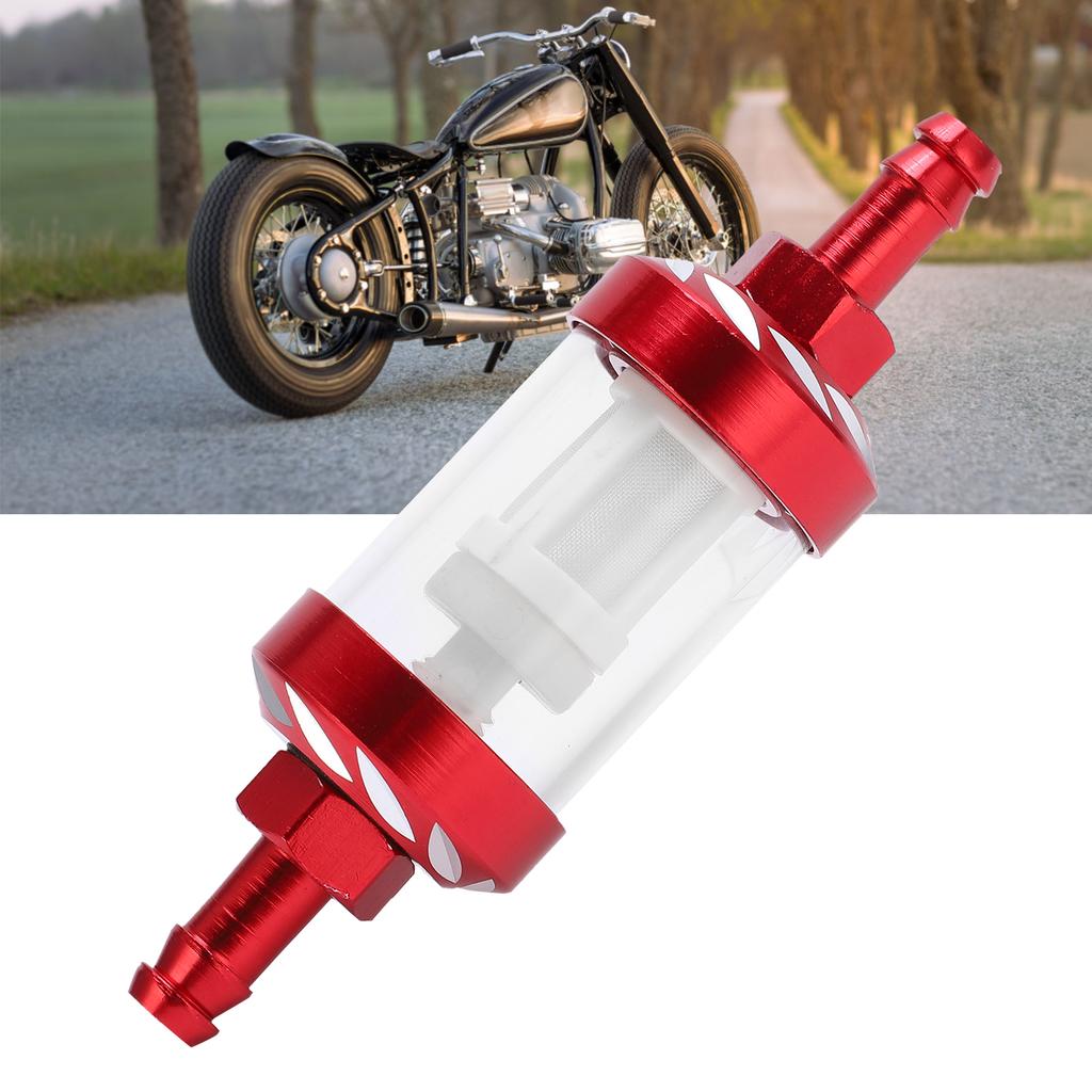 Glass Fuel Filter Aluminium Alloy Replacement for Cars ATV SUVs Motorcycles Pit Bikes