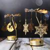 Hollow Metal Rotating Tea Light Holder Gold Silver Rotating Candlesticks  Wedding