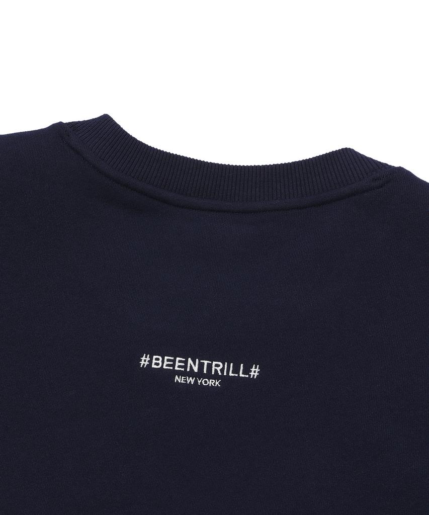 BEENTRILL Essential Hashtag Logo Fleece-Lined Sweatshirt (Navy)