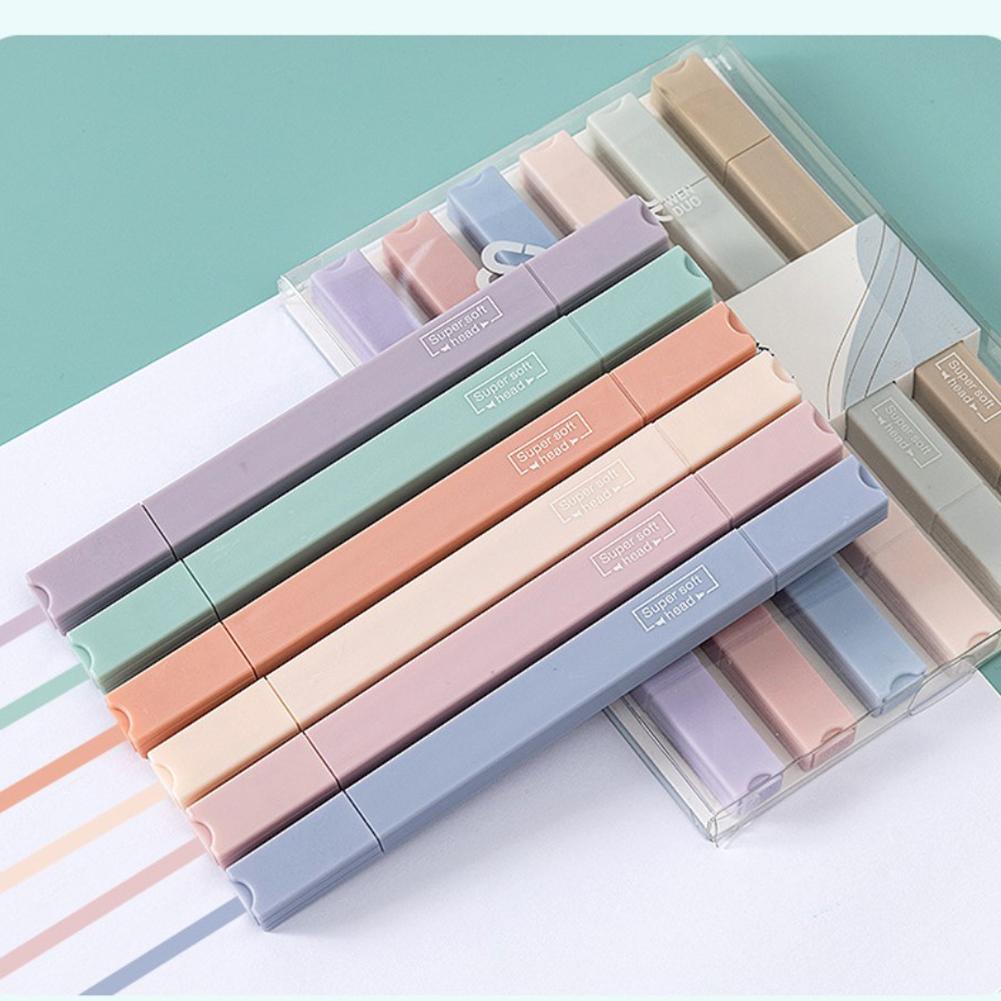 1 Set Zachte Punt Markeerpen Creatieve Lichte Kleur Pen Grote Capaciteit Stift Markeerpen