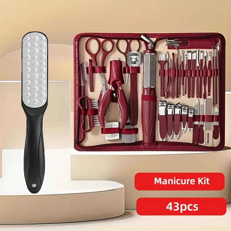 Xiaomi Set Professionnel de Coupe-ongles et Manucure/Pédicure 43 pièces avec Poignée Antidérapante Construction Robuste et Étui Portable