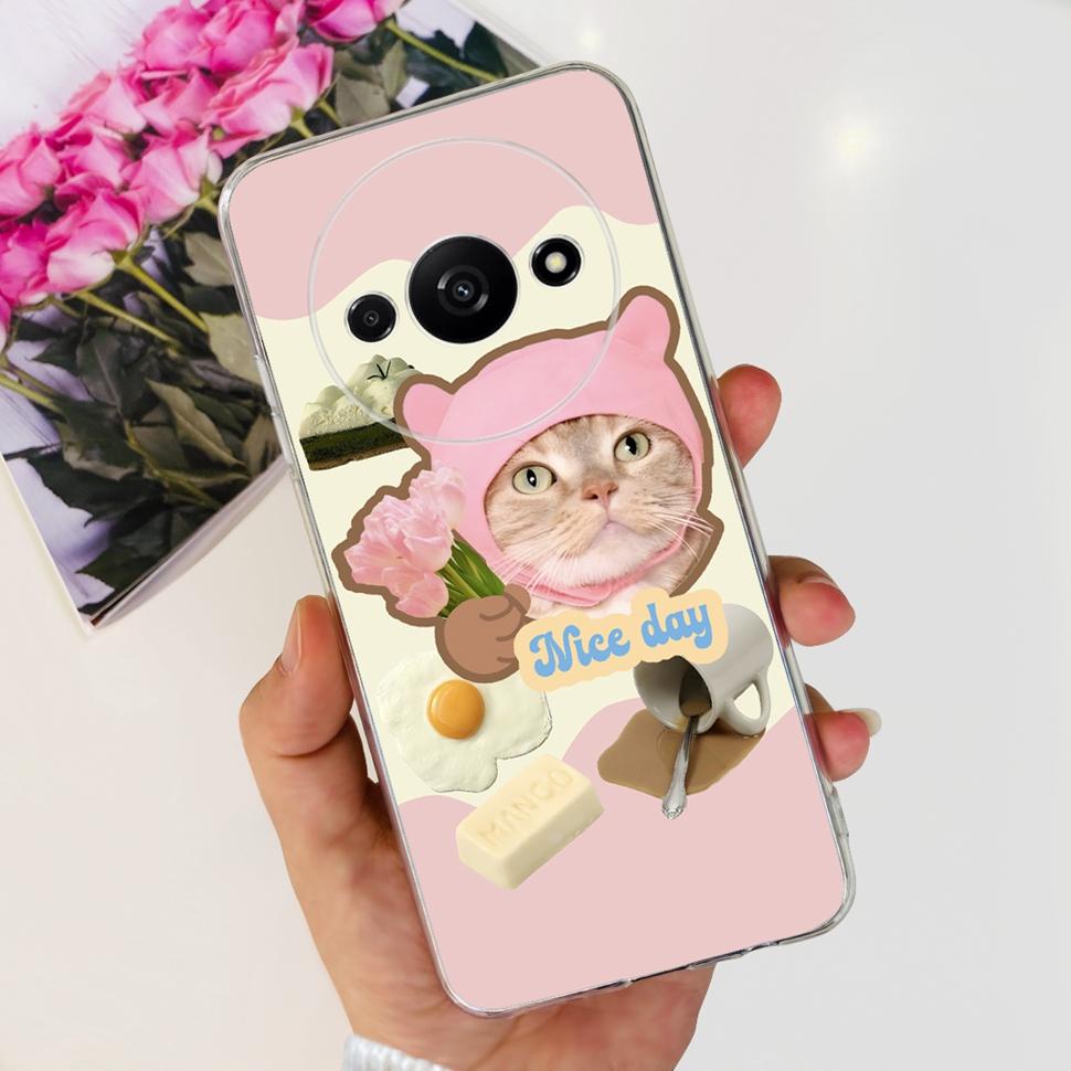 For Xiaomi Redmi A3 Case RedmiA3 Flower Cartoon Fundas Soft Silicone Casing For Xiaomi Poco C61 PocoC61 Coque Ultra Slim Cover