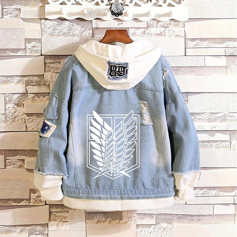 Attack On Titan: Eren, Mikasa, Levi Survey Corps Casual Denim Jacket (Unisex)