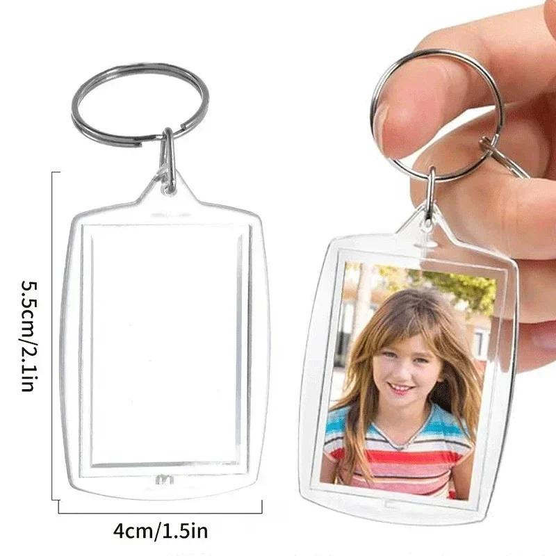 Transparent Mini Picture Frame Keychains Detachable Design Bulk Pack of 5-100pcs for Unique DIY Souvenirs Memorial Gifts