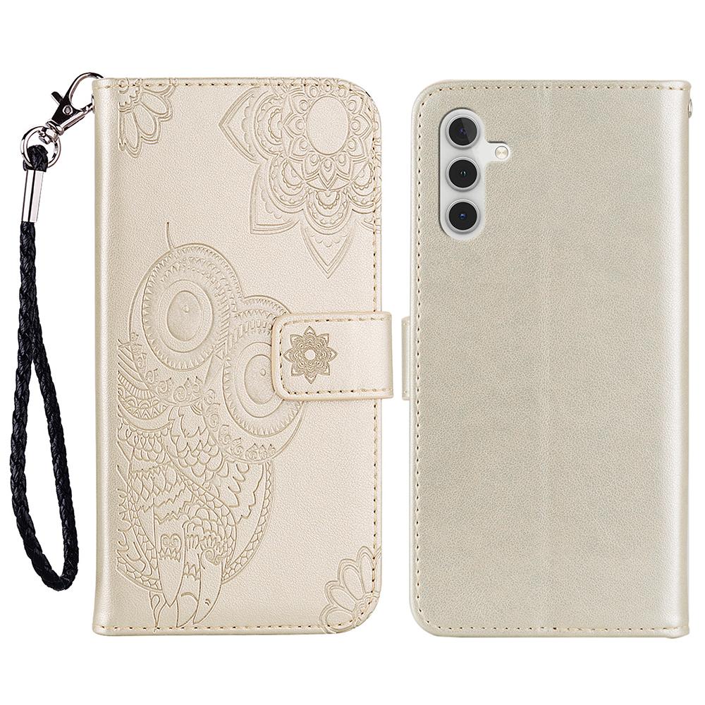 Pro Samsung Galaxy S25 FE Pouzdro Sova Květina Vytištěný Kožený Kryt Peněženka s Poutkem