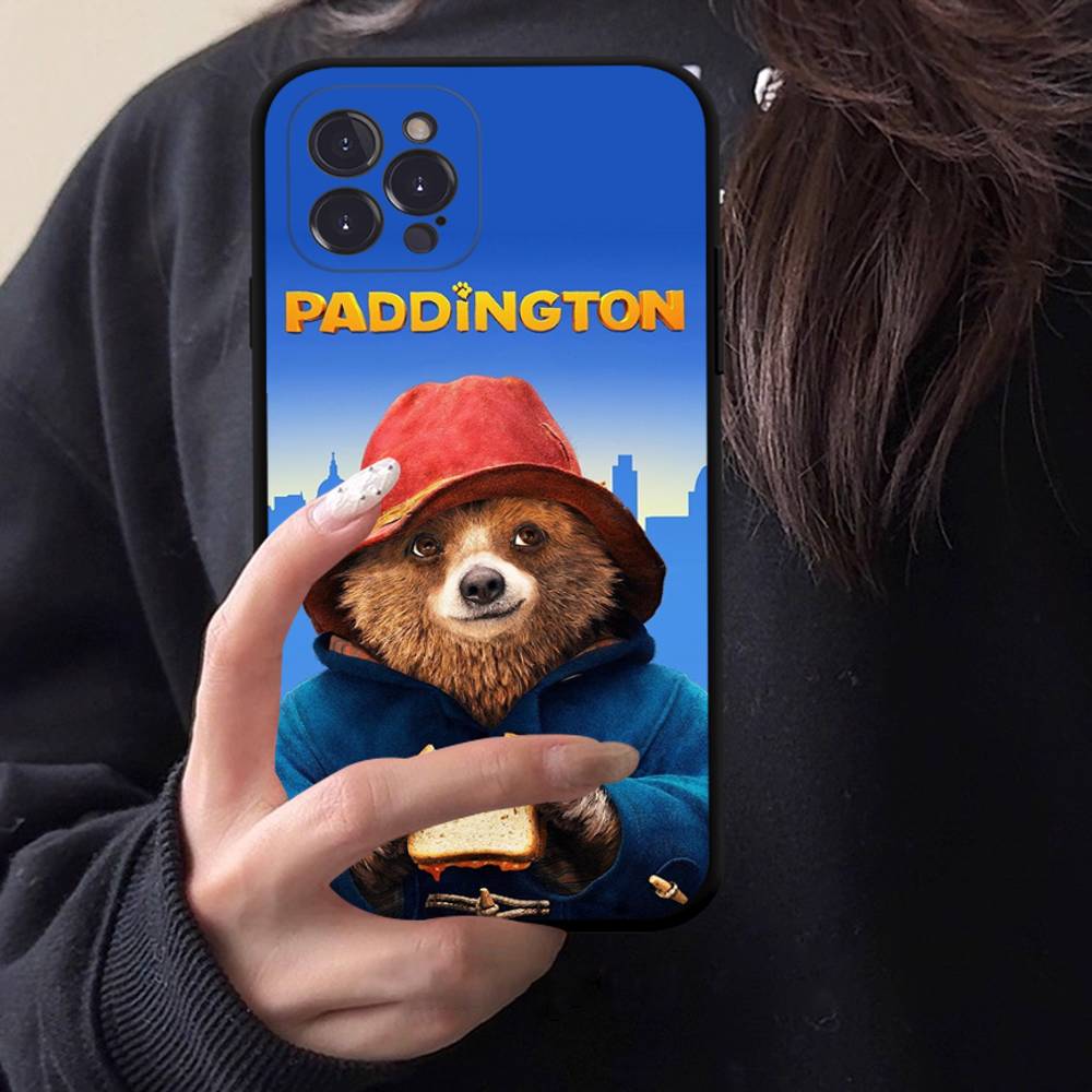 Cute P-Paddington B-BearS Black TPU Phone Case For Iphone17 Air 16 15 14 13 12 Pro 11 Pro Max Plus Protective Cover Case